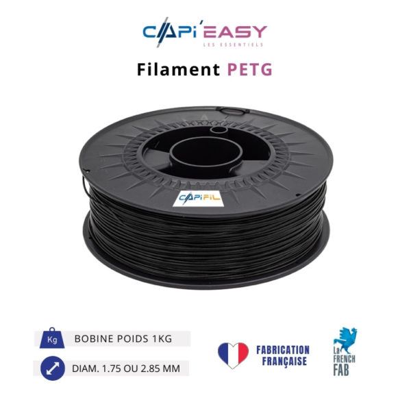 CAPIFIL-Filament 3D PETG 1kg coloris noir