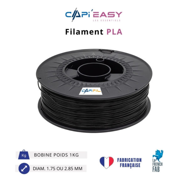 CAPIFIL-Filament 3D PLA 1kg coloris noir