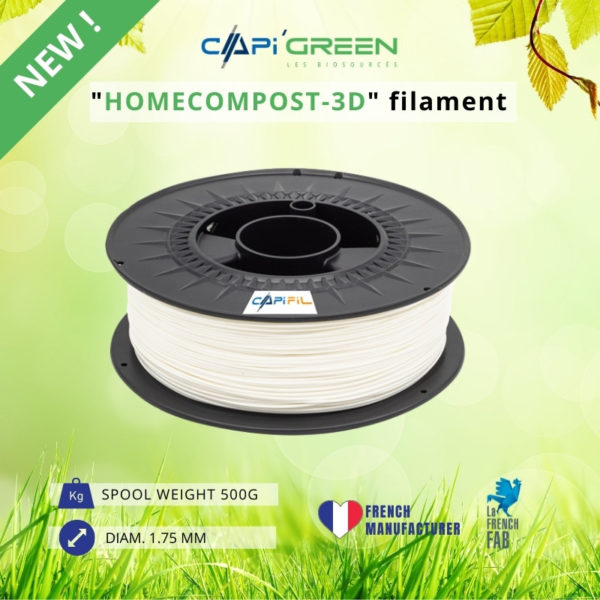 HOMECOMPOST-3D 500g filament natural colour-CAPIFIL