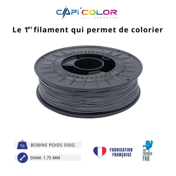 CAPIFIL-Filament 3D COLOR 500g coloris gris